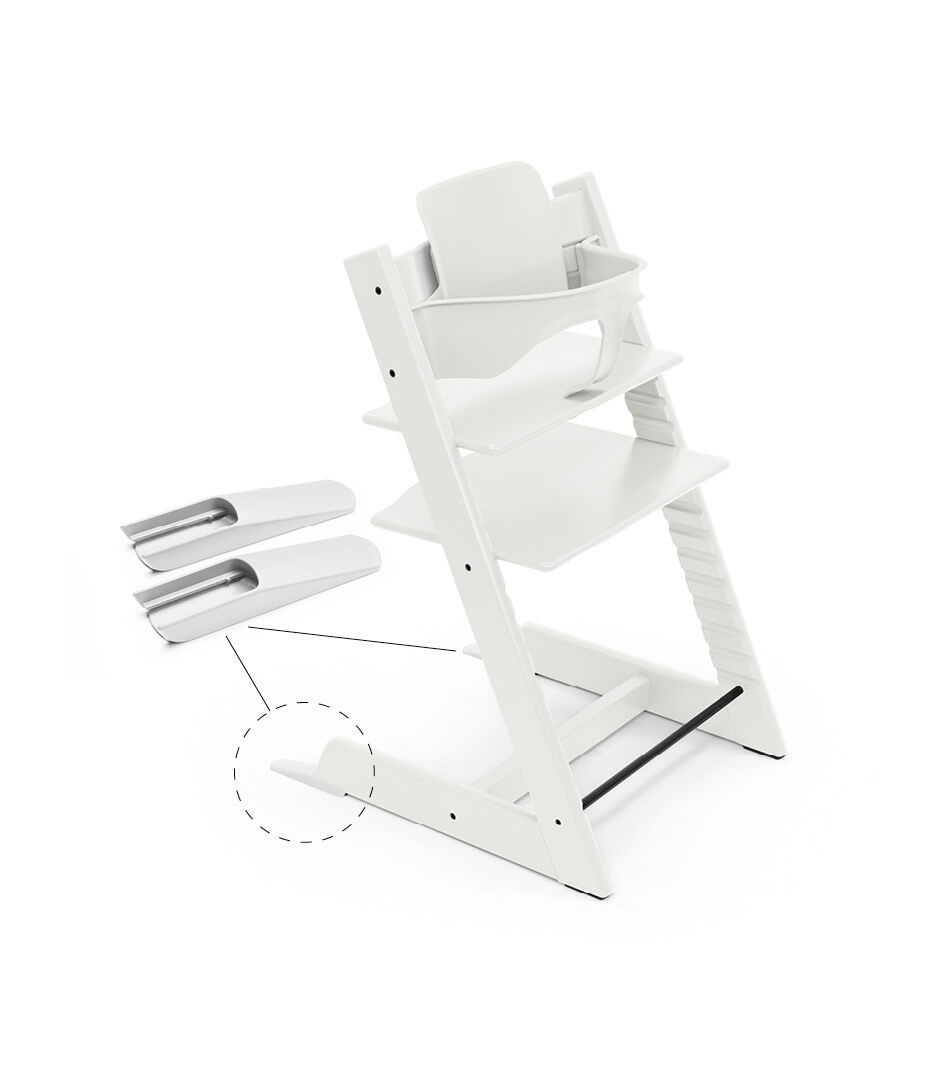 Tripp Trapp® Chair White, Beech, with Baby Set.